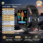 2026 Uus nutikell EKG+PPG Tervise diagnoos Mehed Naised Kell BP Nutikell Black-Leather