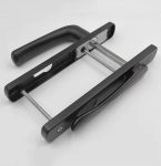 Alumiiniumtarvikud 85 t&uuml;&uuml;pi UPVC uksepost Alumiiniumist v&auml;lisukse k&auml;epide M&otilde;&otilde;gatudiip K&otilde;rge madal ukselukk (black,Zinc) must