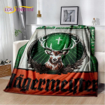 3D Saksamaa Jaegermeister Logo Hirv Pehme Flanell Tekk Voodite Magamistoa Diivani Pikniku jaoks, Visketekk Katmiseks V&auml;ljas Vaba Aja Kingitus 125X150CM