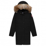 Canada Goose Shelburne Seeria Tume V&auml;rv &Uuml;hev&auml;rviline Kapuutsiga Sildiga Pikk Varrukas Valge Pardisulg Veekindel Tuulekindel Soe Pikk Puhverjakk 3802L-61-BLK XXS