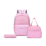 3 tk/komplekt Koolikott t&uuml;drukutele Algkooli Keskkooli Kotid &Otilde;pilase Roosa Seljakott Laste Raamatukott L&otilde;unakotike Pliiatsikoti Komplekt white