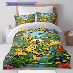 Marsupilami Voodipesu Tekikomplekt Tekikate Padjap&uuml;&uuml;r Kodukaunistus S&uuml;nnip&auml;evakingitus (1 * tekikott + 2 * padjap&uuml;&uuml;ri, ilma s&uuml;damikuta) 135x200cm
