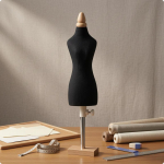 Naise riidevorm mannekeen kaetud r&auml;tsep Black 14 Cotton Sq Base black