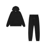 (S, Must 2) ESSENTIALS 3D Silikoonist T&auml;htede Flokeerprindiga Kampsun-Jakk ja P&uuml;ksid Komplekt Meestele Naistele S black
