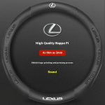 Auto s&uuml;sinikkiust nahast rooliratta kate Lexus F Sport ES200 ES300 RX300 LS500h GS300 IS300 CT200h NX300 UX300 LX570 GX jaoks black