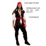 Piraat Kariibi mere piraadid Cosplay Kapten Jack Sparrow Kost&uuml;&uuml;m Mehed Naised Meessoost Naissoost Meessoost Naissoost Karneval Halloween Seksikas Komplekt One Size black