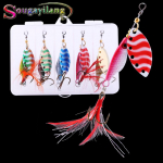 5 tk p&uuml;&uuml;gilantide komplekt, metallist p&ouml;&ouml;rlevad litrid ja kolmikkonksud ning k&otilde;vametallist vurrs&ouml;&ouml;dad spinner bait