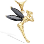 Les Tr&eacute;sors De Lily [A8107] - Pendentif Plaqu&eacute; Or 'F&eacute;e Clochette' Noir dor&eacute; - 20x27 mm must