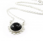 Les Tr&eacute;sors De Lily [I8929] - Collier Argent 'D&eacute;esse Noir de Jais' noir argent&eacute; (rhodi&eacute;) - 15 mm must