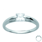 Bague Argent 'Unique' blanc argent&eacute; (rhodi&eacute;) - 5x5 mm 52 valge