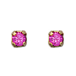 Les Tr&eacute;sors De Lily [L1132] - Boucles plaqu&eacute; or 'Brillants' rose dor&eacute; - 2 mm Heleroosa