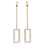 Les Tr&eacute;sors De Lily [M1777] - kullatud k&otilde;rvar&otilde;ngad  Sissi  valgest kullast - 50x7 mm kuld