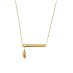 Les Tr&eacute;sors De Lily [N6968] - Collier Plaqu&eacute;-Or 'Identit&eacute;' plume kuld