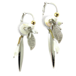 Les Tr&eacute;sors De Lily [Q1316] - Cr&eacute;oles cr&eacute;ateur 'Acapulco' blanc argent&eacute; - 30x20 mm 70x19 mm valge