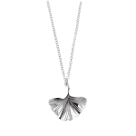 Les Tr&eacute;sors De Lily [Q6011] - Collier Argent 'Ginkgo Biloba' argent&eacute; (rhodi&eacute;) - 22x20 mm h&otilde;be