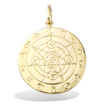 Les Tr&eacute;sors De Lily [Q7575] - Pendentif Plaqu&eacute; Or 'Astrologie' dor&eacute; (disque) - 20 mm kuld