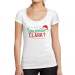 ULTRABASIC &ndash; T-s&auml;rk Femme Manches Courtes Serious Clark Christmas S valge