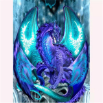T&auml;ielik 5D isetehtud teemantmaaling lilla draakonpuuriga tikand ristpistes kodukaunistus k&auml;sitsi valmistatud kingitus 25x30cm