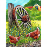 Teemantv&auml;rvimise kukk 5D DIY Teemanttikandid Loomad Ristpistes Kodukaunistus 20X30CM