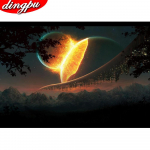 DINGPU 5D teemantmaaling t&auml;isringi puur Teemanttikandid Maastiku kodukaunistus 20X30CM