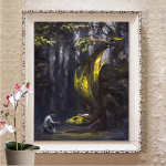 DIY teemantmaal T&auml;isruudukujuline &uuml;mmargune teemanttikandid Loomade ristpistes mosaiik Kodukaunistus Full Round 20X30CM