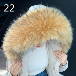 80cm Talvine kapuuts karusnaha dekoor Sall Sall Faux Raccoon karusnahast mantel jope karusnaha krae Mitmev&auml;rviline 22