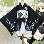 Anime Cosplay kost&uuml;&uuml;mim&auml;ng Yosuga No Sora suvefestivali kimono Yukata Loli armas Cospaly kost&uuml;&uuml;m S must