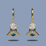 Klassikalised naiste k&otilde;rvar&otilde;ngad Mood geomeetrilised kolmnurkk&otilde;rvar&otilde;ngad Inkrusteeritud sinine tsirkoon moeehted K&auml;sitsi valmistatud emailiga k&otilde;rvar&otilde;ngad sinine