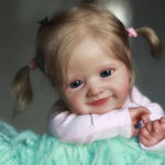 BZDOLL 3D nahk n&auml;htavate veenidega Pehme silikoonist Reborn Baby Doll m&auml;nguasi t&uuml;drukule 50 CM riidest keha naeratav kunst K&auml;sitsi valmistatud Bebe Boneca Finished 3D Doll