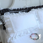 Kahes pakendis Princess Lace puuvillased padjap&uuml;&uuml;rid Double Ruffle padjap&uuml;&uuml;rid