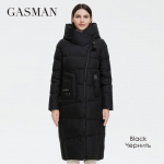 GASMAN 2021 uus talve sulejope naiste pikk paks mantel kapuutsiga puhvis soe naiste br&auml;ndi puuvillased riided Elegantne Retro Parka 8197 M must