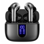 TWS 5.0 Bluetoothi ​​k&otilde;rvaklapid True Wireless k&otilde;rvaklapid IPX5 veekindlad koos juhtmevaba laadimis&uuml;mbrisega aktiivse m&uuml;rasummutusega peakomplekt TWS must
