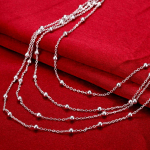 925 Sterling h&otilde;bedane mitme ketiga 18-tolline kaelakee 45cm