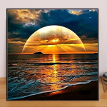 Maastik DIY 5D Teemantmaal Meri p&auml;ikeset&otilde;usu Teemanttikandid T&auml;ielik Lay Anime Ristpistes Komplektid Kodukaunistus K&auml;sitsi valmistatud kingitus Round 25x25cm