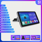 Autoraadio Hizpo 3G+32G 10,1-tolline 360&deg; p&ouml;&ouml;ratav 1 Din AutoRadio GPS universaalsele multimeediumipleierile Stereo 1DIN Video Autoraadio Carplay HeadUnit Audio 8Core 3GB 32GB AI