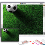 Populaarne 5D isetehtud ristpistega jalgpall spordimaaling t&auml;ispuur-ristpistes k&auml;sit&ouml;&ouml;komplekt seinakleebis Kodukaunistus Full Round 20X30CM