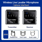 Otsesaadete lavalier mikrofon 2,4G m&uuml;rasummutus DSP intelligentne m&uuml;rav&auml;hendusheli must