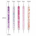 5 tk UV-geel k&uuml;&uuml;nekunsti t&auml;ppidega pliiats akr&uuml;&uuml;l k&auml;epide Rhinestone pintsel, kaunistus k&uuml;&uuml;nte kunst p&otilde;hihooldusvahendid 5Pcs