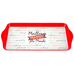 Les Tr&eacute;sors De Lily [A3340] - Melamiinist koogiplaat 'Maailma parim vanaema' punane valge - 30x15 cm punane