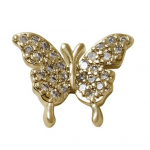 Butterfly Nail Decor Lihtne kleepida manik&uuml;&uuml;r Disain Faux Diamond Stiilne Burrs Ornaments Salon kuldne