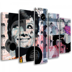 Viieosalise pildiga l&otilde;uendiprint Audrey Hepburn N&auml;itleja 100x70 roosa