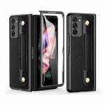 Karastatud klaasist kile &auml;ri-nahast &uuml;mbris Samsung Galaxy Z Fold 4 Fold2 Fold3 Fold4 Fold 3 2 Zfold2 randmepaela telefoni kate for Samsung Z Fold 3 must