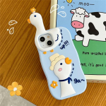 Ins Korea Cute 3D Flower Duck Silikoonist telefoni&uuml;mbris telefonile Iphone 14 13 12 Pro Max 11 Lovely Loomakaitse Pehme tagakaas Funda For iPhone 14Pro