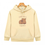 Kapybara kapuutsid Chilin Like A Pusad Lapsed Pikad varrukad Topid Laste Pullover T&uuml;drukute R&otilde;ivad Y2k Riided Beebipoiste Riided 140 khaki