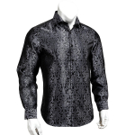 Hi-Tie Meeste Paisley siidist pikkade varrukatega vabaaja s&auml;rk meestele Jacquard Meeste &auml;ripeokleit L hall v&auml;rv