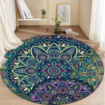 Mandala tr&uuml;kitud &uuml;mmargune matt kerge meditatsiooni joogamatt &uuml;mmargune joogamatt elutoa magamistuppa Diameter 150cm