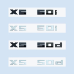 Chrome Black 3D 2,6cm M X5M50i X5M50d Numbers ABS embleem BMW X5 seeria E70 G05 auto pagasiruumi m&auml;rgi logole X5