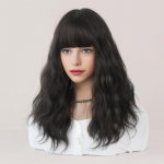 Naiste 50 cm juuste simulatsiooniga juuksed Mitmev&auml;rvilised juuksed Pikad juuksed lokkis juuksed, rooside juustest v&otilde;rgust peakatted T&auml;ielik peakate Naturaalne ja realistlik parukas 50cm_20INCH must