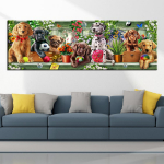 Koerte peoloomad Suur 5D DIY Teemantmaal T&auml;is&uuml;mmargune tikandid Ristpistes Mosaiik N&auml;put&ouml;&ouml; Kodukaunistus AA2914 20x60CM