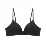 Kevad-suvi uus seksikas t&uuml;drukute aluspesu naiste prantsuse mitteterasest r&otilde;ngasrinnahoidja, kolmnurkne karikas, kogutud rinnahoidja S must